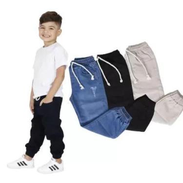 Imagem de Calça Jogger infantil Jeans e Sarja Com Elástico e Punho - Mitchelgutt