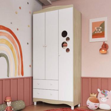 Imagem de Guarda Roupa Infantil 3 Portas 2 Gavetas Encanto Completa Moveis