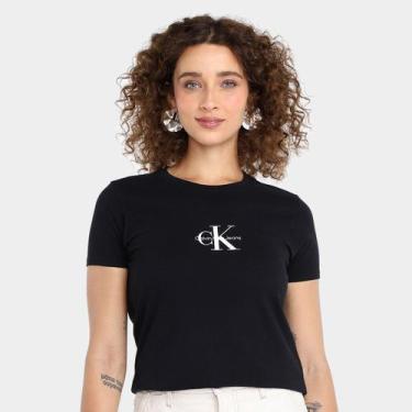 Imagem de Camiseta Calvin Klein Reissue Feminina, Preto, GG