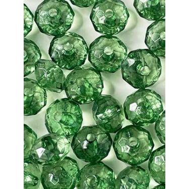 Imagem de Rondela Cristal Acrílico/ Verde transparente 8mm aprox.200 peças 50g -