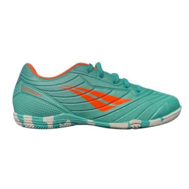 Imagem de Chuteira Futsal Penalty Matis Infantil Turquesa - Laranja, Turquesa, L