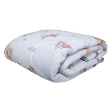 Imagem de Edredom KazzaVip Baby Malha 100% Algodão Berço Americano Estampado Ursinho Pooh Branco