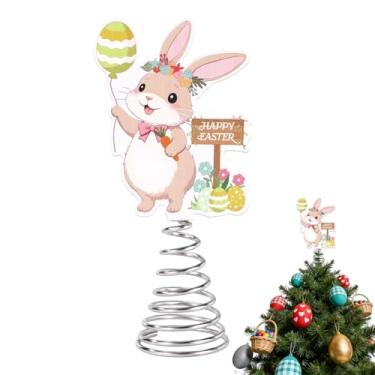 Imagem de Enfeite de Árvore de Páscoa Coelho, 11,8x8,5cm Lindo Coelho Decorativo com Base Espiral Metal para Árvore Páscoa Decoração Festas e Decoração Primavera para Casa