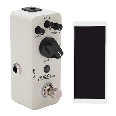 Imagem de Pedal de guitarra Pure Boost Effect Ultra Clear 20dB Ganho de excitação acústica Pedal de efeito Metal Shell Boost para guitarristas e músicos Bege Cinza Interface de áudio mono