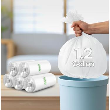 Imagem de 50 peças de sacos de lixo pequenos de 3 litros, sacos de lixo, forros de cesta de lixo, sem cheiro, forros de lixeira de banheiro, sacos plásticos pequenos para cozinha de escritório em casa