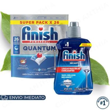 Imagem de Kit Finish Detergente em Tablete 10/26tabs e Secante 250ml para Lava L