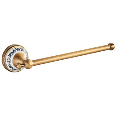 Imagem de Barra de toalha de mão para banheiro latão bronze antigo, à prova de ferrugem, suporte de toalha de parede à prova de ferrugem, acessórios de hardware de banheiro, suporte de toalha, design de