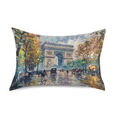 Imagem de xigua Fronha de cetim com pintura vintage para cabelo e pele, lavável à máquina, antiderrapante, refrescante, almofada padrão de cetim, capa de cama com fecho de envelope, 51 cm x 66 cm