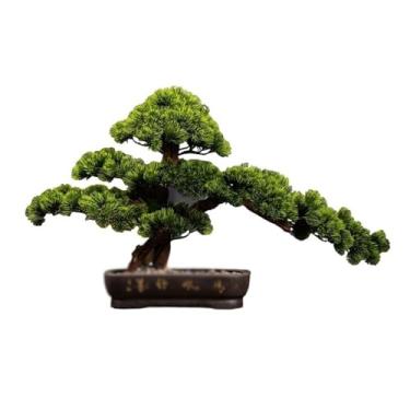 Imagem de Bonsai artificial para entrada de sala de estar, ornamentos de pinheiro falso, paisagismo, bonsai de alta qualidade, decoração de planta verde, árvore de simulação, árvore de bonsai artificial