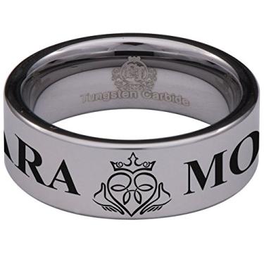 Imagem de Aliança de casamento de carboneto de tungstênio Mo Anam Cara para homens e mulheres 8 mm