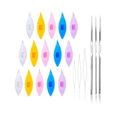 Imagem de Agulhas De Crochê De Plástico Com Olho Grande Para Fazer Renda À Mão D