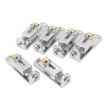 Imagem de Acouto Conjunto de Sela de Ponte de Guitarra de Liga de Zinco de 6 Peças para Guitarras Elétricas, Caixa de Charuto e Banjos - Melhorar e (Prata)