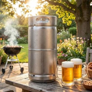 Imagem de Barril de Chopp 15 Litros Slim em Aço Inox 304 com Válvula S Padrão Re