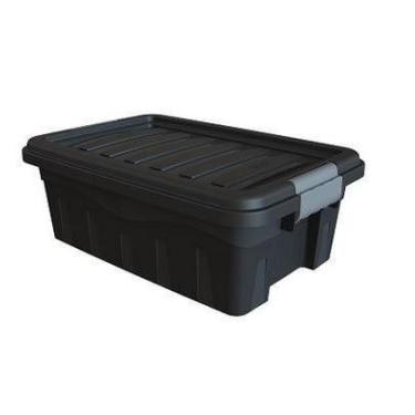 Imagem de Caixa Organizadora 11L com Tampa e Trava MB Preta - Plásticos MB, Únic