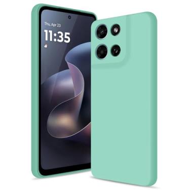 Imagem de Btstring Capa para Motorola Moto G 5G 2026, capa de silicone macio com proteção de câmera atualizada, capa fina à prova de choque com forro de microfibra antiarranhões, verde menta