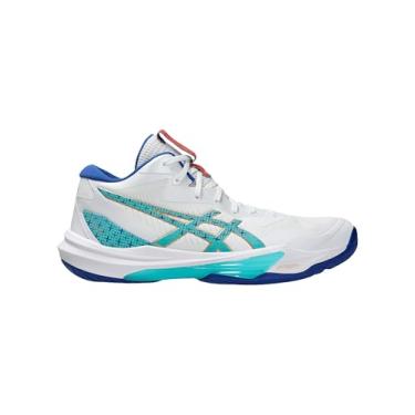 Imagem de ASICS Tênis de vôlei masculino Sky Elite FlyteFoam 3, Branco Asics azul, 43