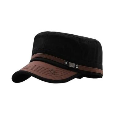 Imagem de Boné Unissex Vintage De Algodão Estilo Militar Com Aba Reta Casual Par