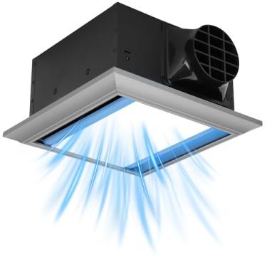 Imagem de Chaoos Exaustor de banheiro com luz, potente 160CFM/1Sones, montagem 10x10, ventilador de banheiro de 1500 LM com luz, escritório, casa, ventilador de ventilação de banheiro com luz