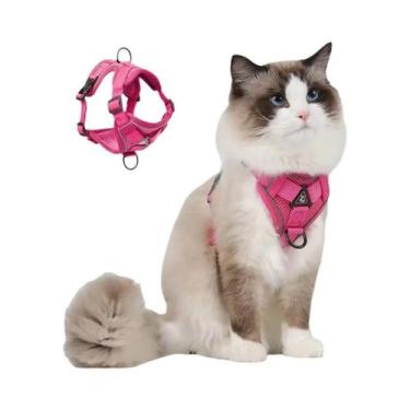 Imagem de Coleira Peitoral Ajustável De Malha Macia Anti-Fuga Para Gatos - Conju