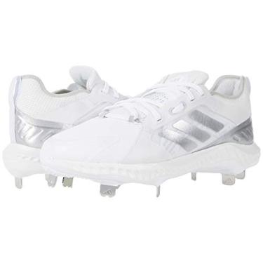 Imagem de Adidas Tênis de beisebol feminino Fv9038, Calçado branco/prata metálico/cinza, 34