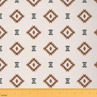 Imagem de Erosebridal Tecido tribal asteca por The Yard Western Star Tecido de estofamento de chifres étnicos para cadeiras | Tribo Estilo Mexicano Geométrico DIY Arte Material Padrão Sudoeste Antigo, 1 jarda