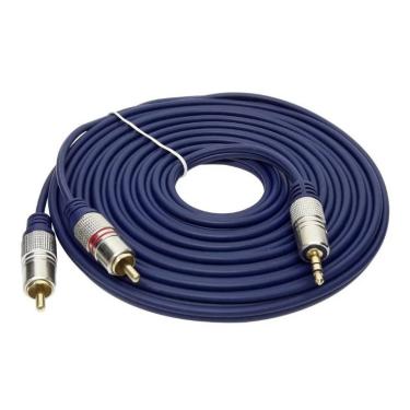Imagem de Cabo P2 Estéreo X 2 Rca 5 Metros Blindado 100%