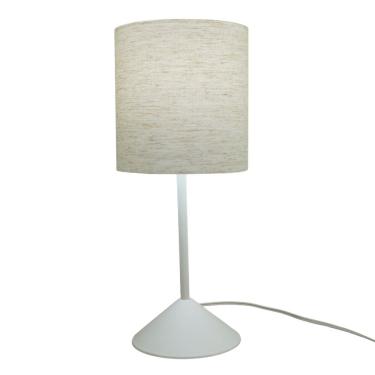 Imagem de Abajur De Mesa Base Plástica E Cúpula Linho Bege Bivolt