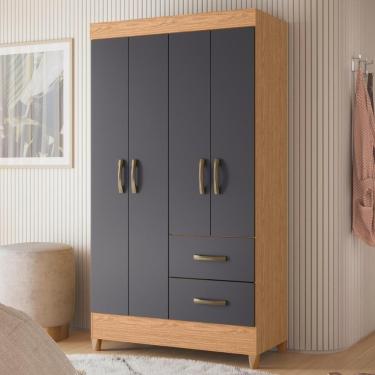 Imagem de Guarda Roupa 4 Portas Roma Freijó Titanium