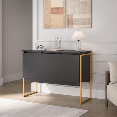 Imagem de Buffet Luxuoso 3 Portas Barcelona - Preto Dourado Preto Dourado