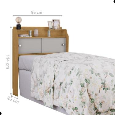 Imagem de Cabeceira De Casal Flex Uruana Naturalle Off White