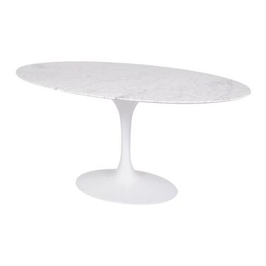 Imagem de Mesa Saarinen Oval Carrara 160x90cm - Base Branca
