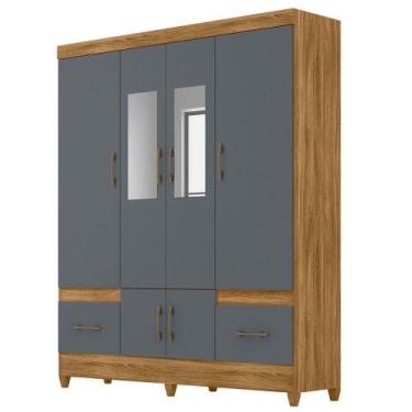 Imagem de Guarda Roupa Casal MS912 6P Espelho 165 cm Freijo Off White Moval, Fre