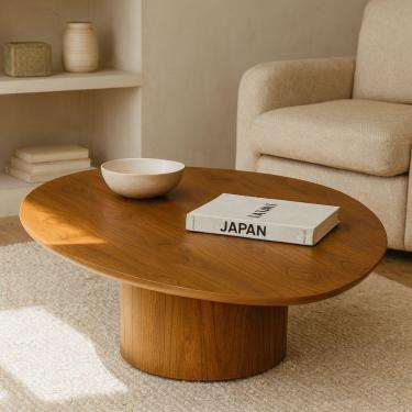 Imagem de Mesa De Centro Orgânica Laminado Amadeirado Para Salas Luxo