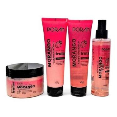 Imagem de Kit linha completa frutas poran (sabonete+esfoliante+hidratante+bodysp