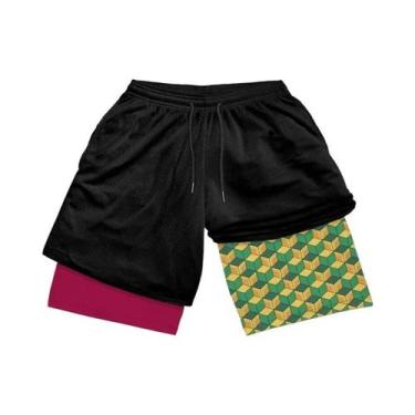 Imagem de Shorts De Ginástica Masculinos De Secagem Rápida Em Dupla Camada Para 