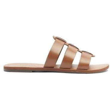 Imagem de Sandália Rasteira Tiras Vazadas Couro Lançamento Anacapri-Feminino