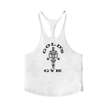 Imagem de Camiseta De Algodão Slim Fit Para Homens, Top De Suspensório Para Musc