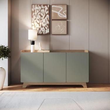 Imagem de Buffet para Sala de Jantar 150x96x40cm John 3 Portas 150cm Verde/Freij