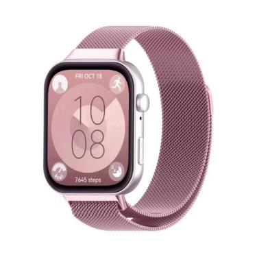 Imagem de Pulseira Magnética De Aço Inoxidável Huawei Watch FIT 3 Com Laço Milan