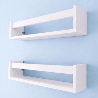 Imagem de 2 Nichos Suporte Livros Prateleiras Parede Estante Quarto Infantil Esc