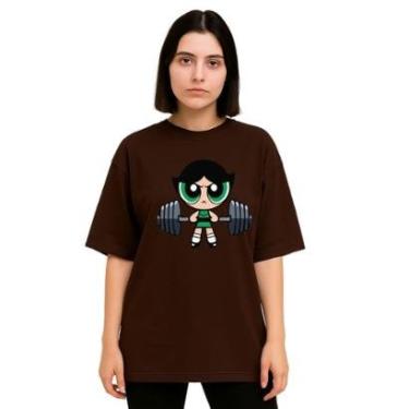 Imagem de Camiseta Oversized Feminina Algodão Treino Academia Estampada-Feminino