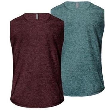 Imagem de Kit 2 Camisetas Regata Machão Dry Plus Size Academia Masculina Fitness-Masculino