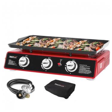 Imagem de Churrasqueira a Gás Portátil com 3 Queimadores, 25500 BTU, ROYAL GOURMET PD1301R, Vermelho