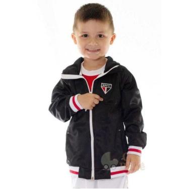 Imagem de Jaqueta Infantil São Paulo Preta Flanelada Oficial - Revedor, Tam 1