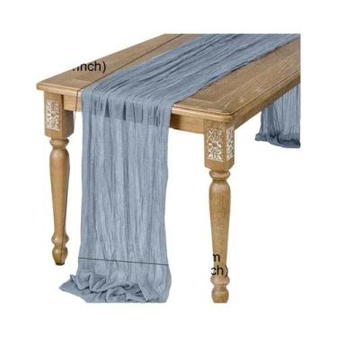 Imagem de Caminho De Mesa De Gaze Semi-Transparente Sage, Estilo Vintage, Para C