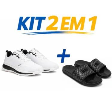 Imagem de Kit tenis casual masculino e feminino super leve confortavel treino fi