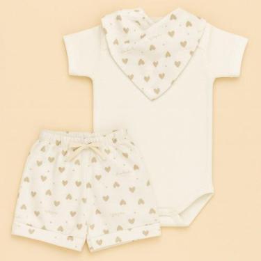 Imagem de Look Completo Bebê Body, Shorts e Bandana de Estampas Divertidas Cor:C