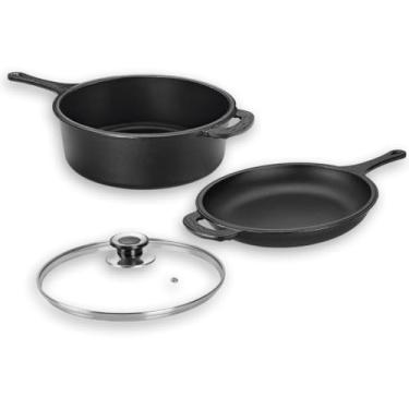 Imagem de Conjunto Caçarola e Frigideira Multiuso 3,5L / 260 mm - Alça de Ferro
