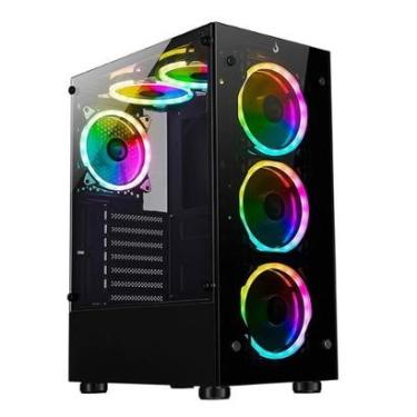 Imagem de Gabinete Gamer Rise Mode Glass 06x, Mid Tower, ARGB, ATX, 6x Fans, - RM-CA-06XB-ARGB-Unissex