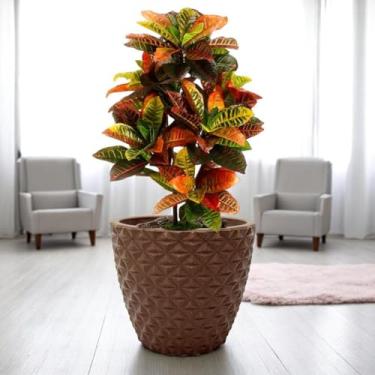 Imagem de vaso planta decorativo cone diamante 3d casa e jardim varanda Grande 40x50 (MARROM)